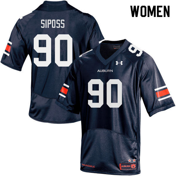 Women #90 Arryn Siposs Auburn Tigers College Football Jerseys Sale-Navy - Click Image to Close